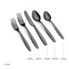 Black Sand & Mirror 18/0 Stainless Steel 20-piece Flatware Set; Service for 4