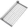 Stainless Steel Tableware Vegetable Fruit Drain Tray Foldable Retractable Kitchen Sink Dish Rack