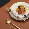 Gold Silverware Set 40 Pieces; Stainless Steel Flatware Set; Titanium Gold Plating Cutlery Set Utensil Sets Service for 8