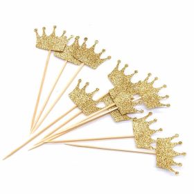 Crown cake inserts (Option: Gold-Q10pcs)