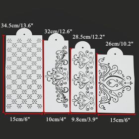 Beautiful Pattern Spray Flower Mold Cake Decoration Mold (Option: 4PCS)