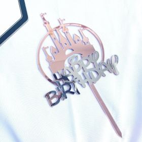Happy birthday acrylic cake decoration card (Option: Rose Gold)