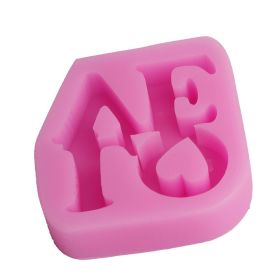 Love silicone mold wedding decoration fondant cake (Color: Pink)