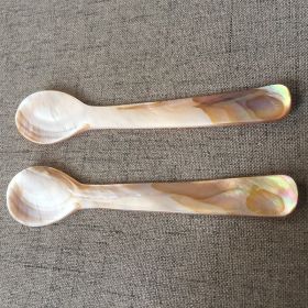12CM Shell Hotel Coffee Dessert Ice Cream Spoon (Option: Pink-2PCS)