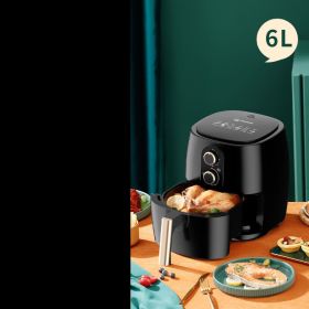 Household Intelligent Multi-function Oil-free Large-capacity Air Fryer (Option: Black-6L-CN)
