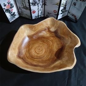 Solid Wood Fruit Plate Salad Wooden Basin Creative Modern Living Room (Option: 16to20CM)
