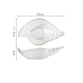 Gilt Edging Glass Tableware Creative Ocean Dim Sum Plate (Option: Gold Conch Bowl)