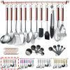 Kitchen Utensils Set 37 Pieces; Stainless Steel Cooking Utensils Set; Kitchen Gadgets Cookwarewith Hooks For Hanging Kitchen Tool Set