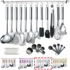 Kitchen Utensils Set 37 Pieces; Stainless Steel Cooking Utensils Set; Kitchen Gadgets Cookwarewith Hooks For Hanging Kitchen Tool Set