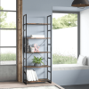 62.2 Inch Bookshelf; 5 Tier Storage Rack with Metal Frame Plant Display for Living Room Office