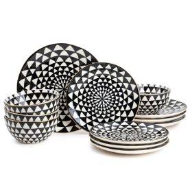 Cutlery set; 12 pieces small (Color: Black)