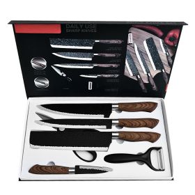 New Hammer Pattern Six-piece Black Steel Forged Stainless Steel Tool Set (Option: Hammer pattern 6piece set-EVA manual flip box)