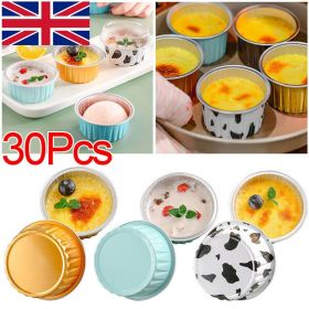 30Pcs Aluminum Foil Tin Cup Cake Cups Baking Mould Cup Muffin Cupcake Cups (Option: Aluminum foil)