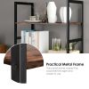 62.2 Inch Bookshelf; 5 Tier Storage Rack with Metal Frame Plant Display for Living Room Office