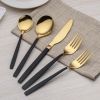 20 Pieces Gold Plated Stainless Steel Flatware Set; Sliverware Cutlery Set Service for 4; Mirror Polished