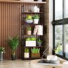 62.2 Inch Bookshelf; 5 Tier Storage Rack with Metal Frame Plant Display for Living Room Office