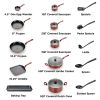 Nonstick Cookware; Set of 20; Red; Dishwasher Safe