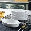 Set of 4 Oval 8"X5" Ceramic Lasagna Pans