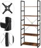 62.2 Inch Bookshelf; 5 Tier Storage Rack with Metal Frame Plant Display for Living Room Office