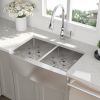 Lordear 33 Inch Farmhouse Sink 16 Gauge Kitchen Sink Apron Front Double Bowl 50/50 Stainless Steel Sink