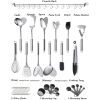 Kitchen Utensils Set 37 Pieces; Stainless Steel Cooking Utensils Set; Kitchen Gadgets Cookwarewith Hooks For Hanging Kitchen Tool Set