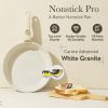 Nonstick Cookware Set with Removable Handles; 5-Piece Granite Nonstick Pots and Pans with Removable Handle Cookware