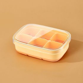Silicone Ice Cube Mould With DIY Lid 6 Grid Soft Bottom Ce Cube Mold Square Fruit Ice Cube Maker Tray Kitchen Bar Tools Acces (Color: yellow)