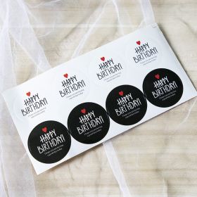 Baking Packing Boxes Decorative Sealed Sticker (Option: Black And White English-1PC)